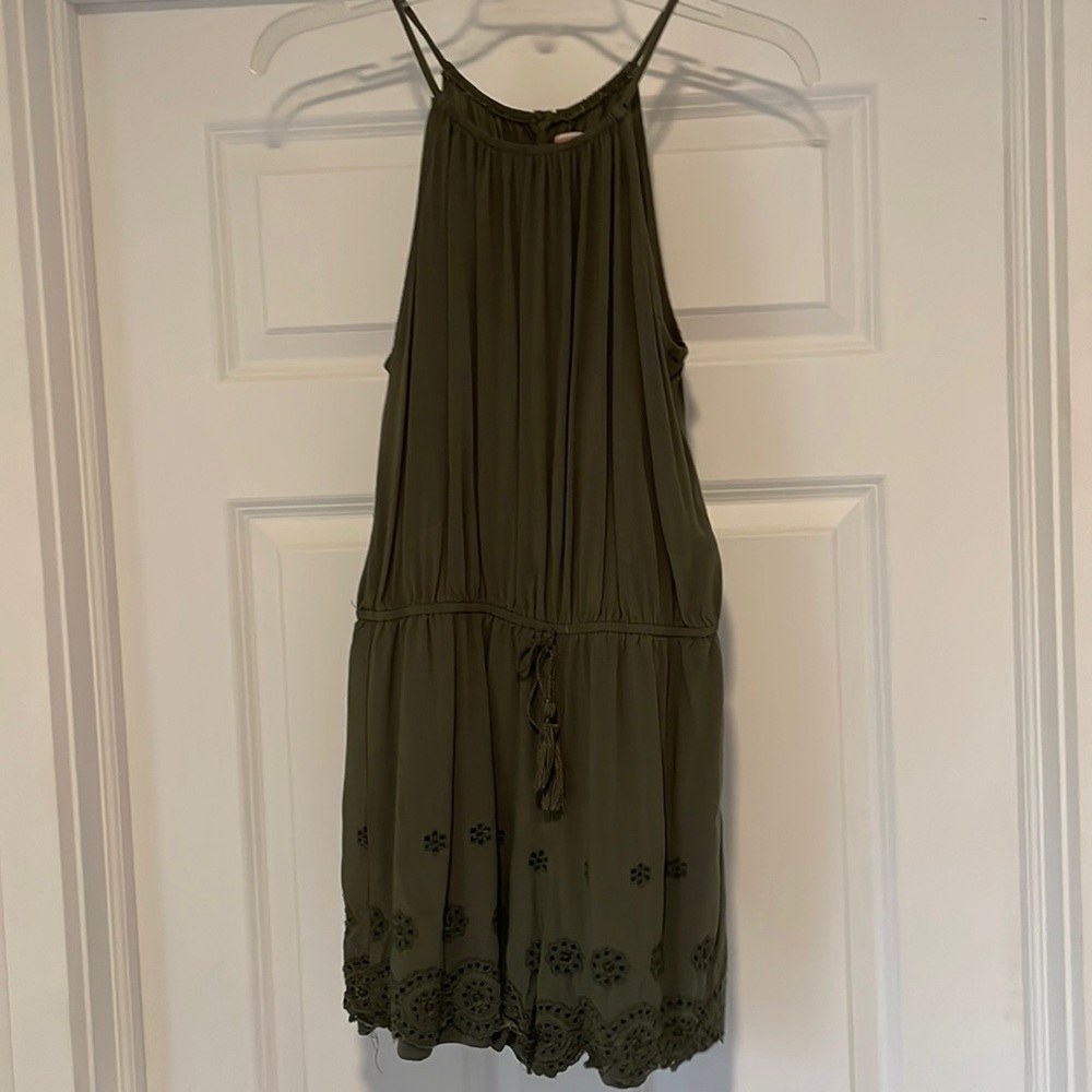 Army Green Lacey Romper